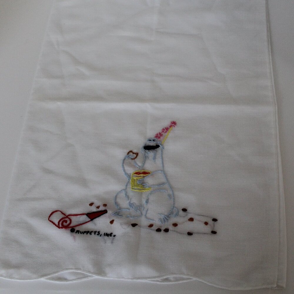 Sesame Street Muppets Cookie Monster Embroidered Pillow Case